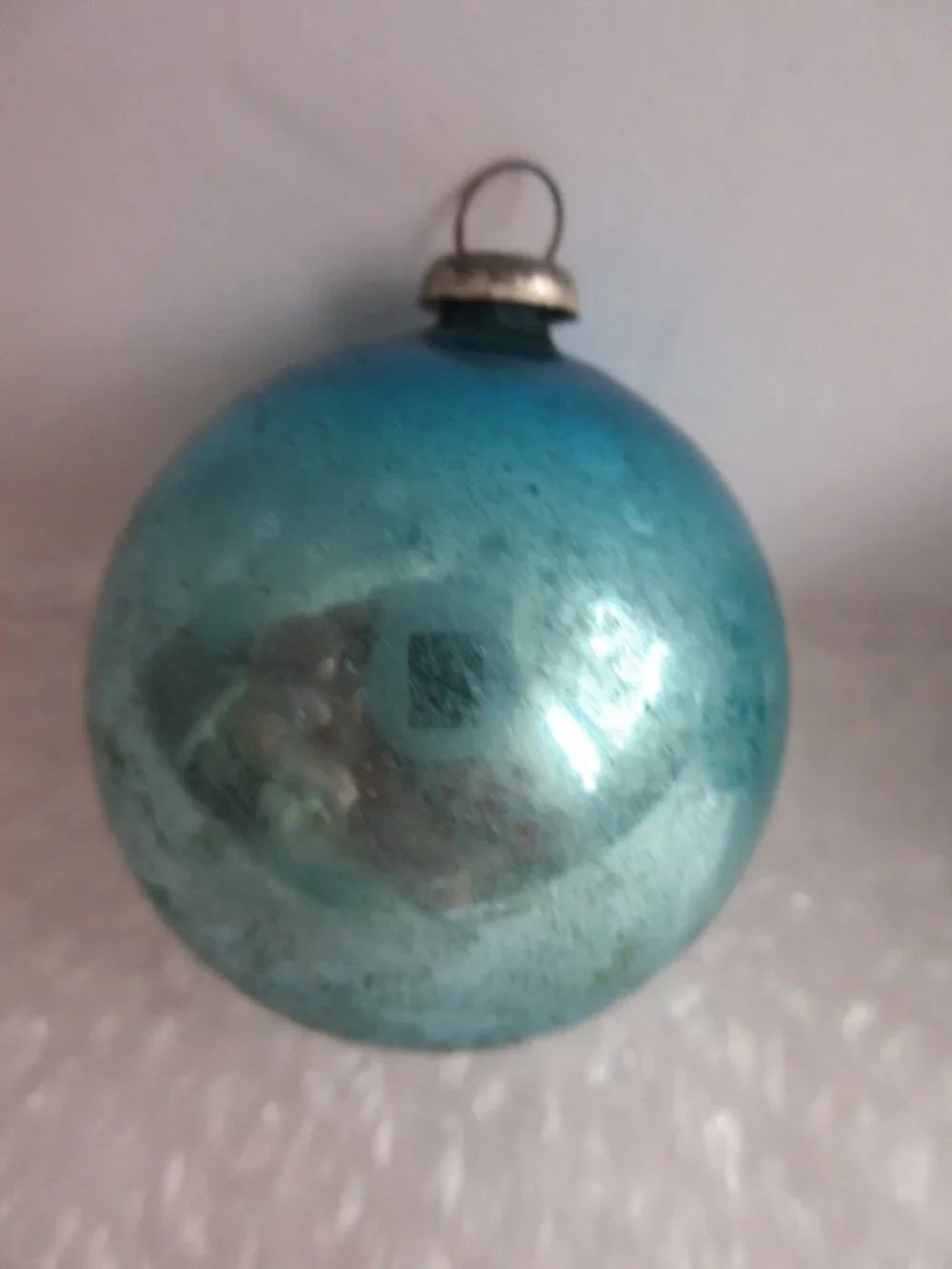 Blue Aqua Glass Christmas Ornaments Lot of 8 Vintage Poland, Shiny Brite, Japan